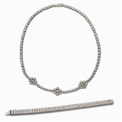 Parure in Oro Bianco 18kt e Diamanti Taglio Brillante