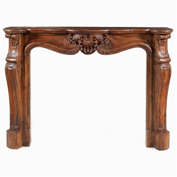 Louis XIV style wood fireplace piece
