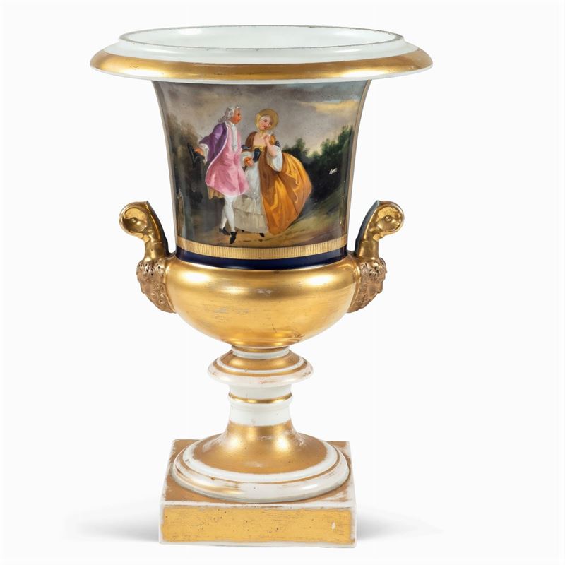 Vaso in Porcellana Policroma e Dorata