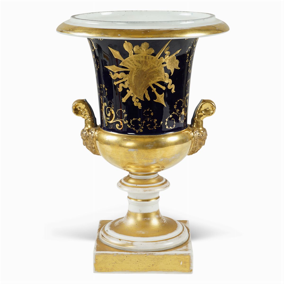 Vaso in Porcellana Policroma e Dorata