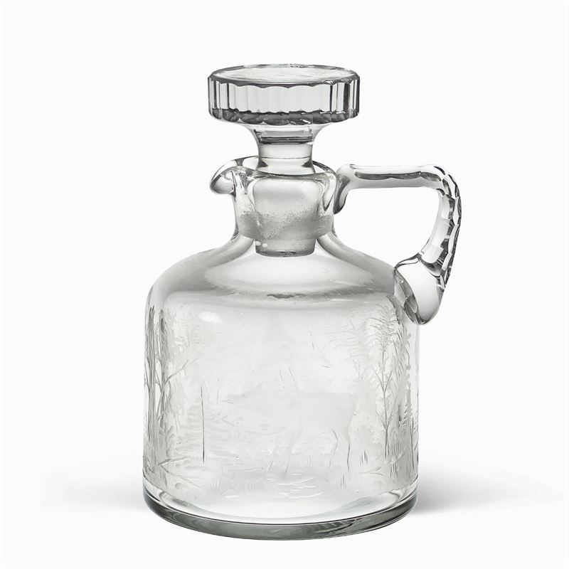 Bottiglia da Liquore in Cristallo Inciso