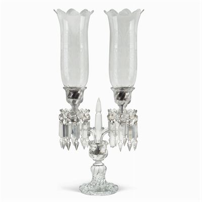 Baccarat, Candelabro a Due Luci in Cristallo