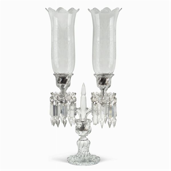 Baccarat, two lights crystal candelabra  (France, 20th century)  - Auction FINE SILVER AND THE ART OF THE TABLE - Colasanti Casa d'Aste