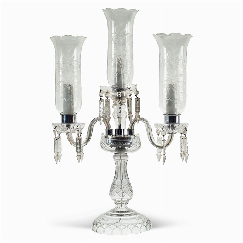 Candelabro a Tre Luci in Cristallo