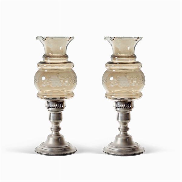 Pair of silver candlesticks  (Italy, 20th century)  - Auction FINE SILVER AND THE ART OF THE TABLE - Colasanti Casa d'Aste