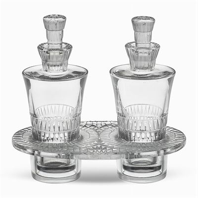 Lalique, Oliera in Cristallo a Due Ampolle