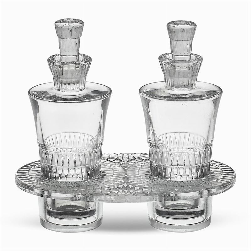 Lalique, Oliera in Cristallo a Due Ampolle
