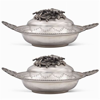 Coppia di Legumiere in Argento