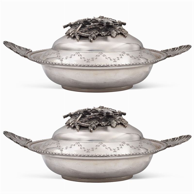 Coppia di Legumiere in Argento