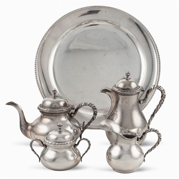 Silver tea and coffee service (5)  (Italy, 20th century)  - Auction FINE SILVER AND THE ART OF THE TABLE - Colasanti Casa d'Aste