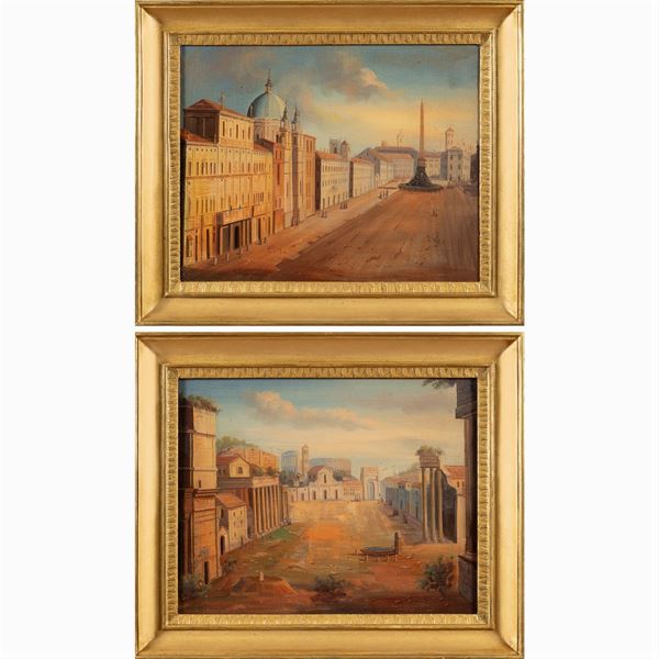 Roman painter  (19th-20th century)  - Auction OLD MASTER PAINTINGS AND FURNITURE FROM VILLA SAMINIATI AND PRIVATE COLLECTIONS - Colasanti Casa d'Aste
