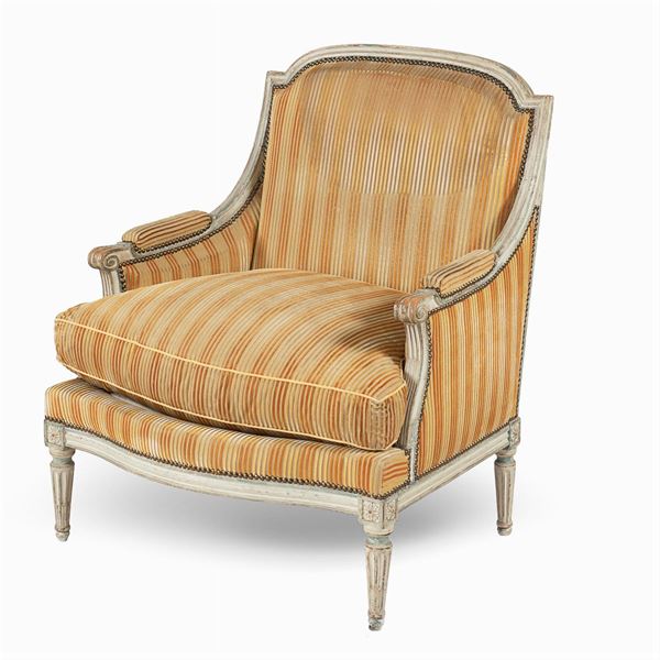 Lacquered wood armchair
