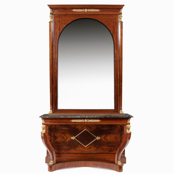 Impero style console with mirror  (France, 19th-20th century)  - Auction Old Master Paintings, Furniture, Sculpture and  Works of Art - Colasanti Casa d'Aste