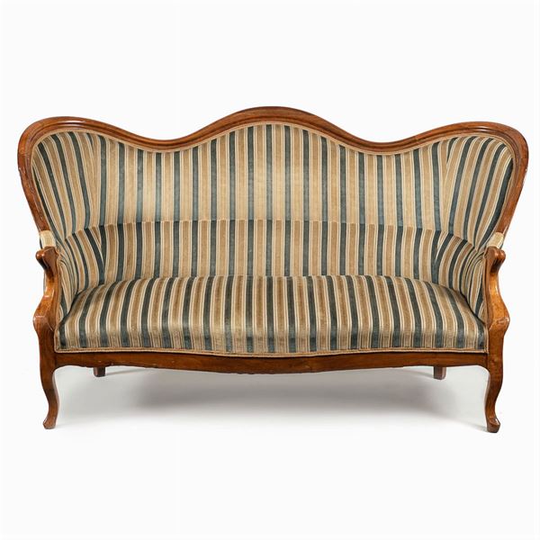 Luigi Filippo walnut sofa  (France, 19th century)  - Auction Old Master Paintings, Furniture, Sculpture and  Works of Art - Colasanti Casa d'Aste