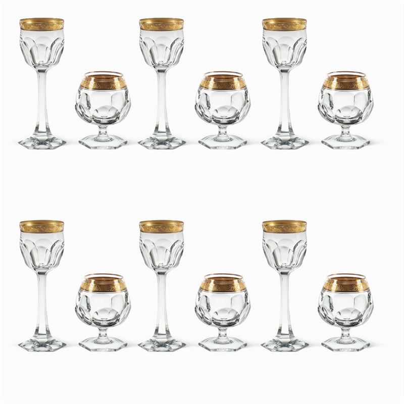 Set di Bicchieri da Liquore in Cristallo Profilato in Oro (12)