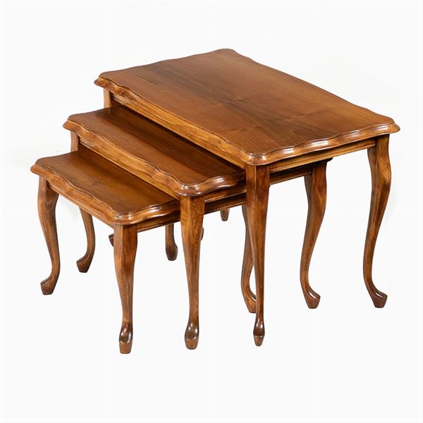 Three walnut tables