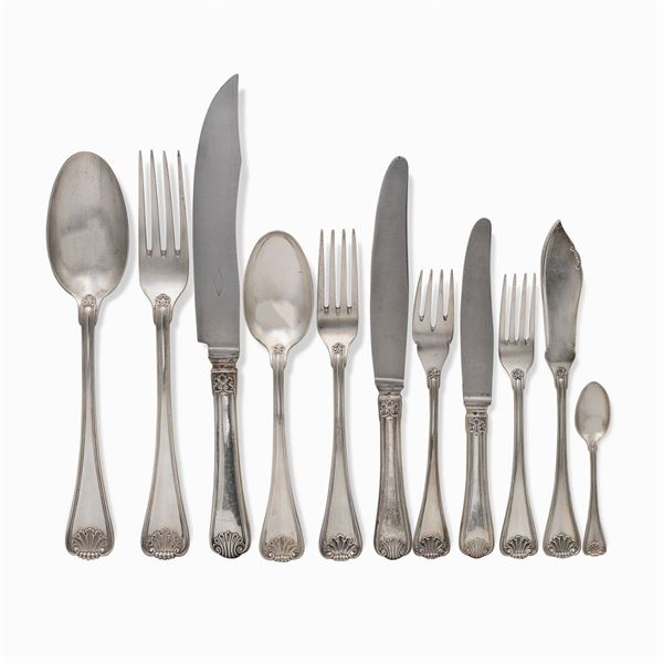 Silver flatware service (154)  (Italy, 20th century)  - Auction FINE SILVER AND THE ART OF THE TABLE - Colasanti Casa d'Aste