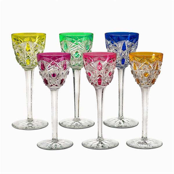 Baccarat, servizio di bicchieri in cristallo colorato (18)