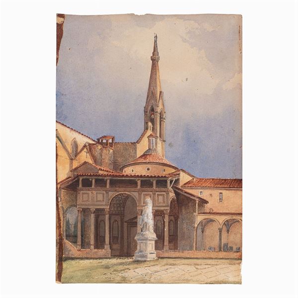 Pittore fiorentino  (XIX Sec.)  - Asta DIPINTI E ARREDI DA VILLA SAMINIATI  - Colasanti Casa d'Aste