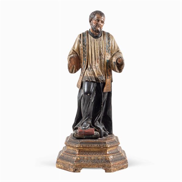 Wood sculpture, painted in polychrome
