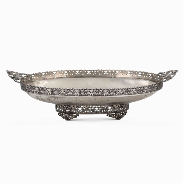 Two handled silver centerpiece