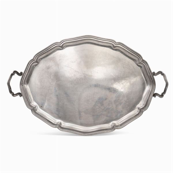 Two handled silver tray