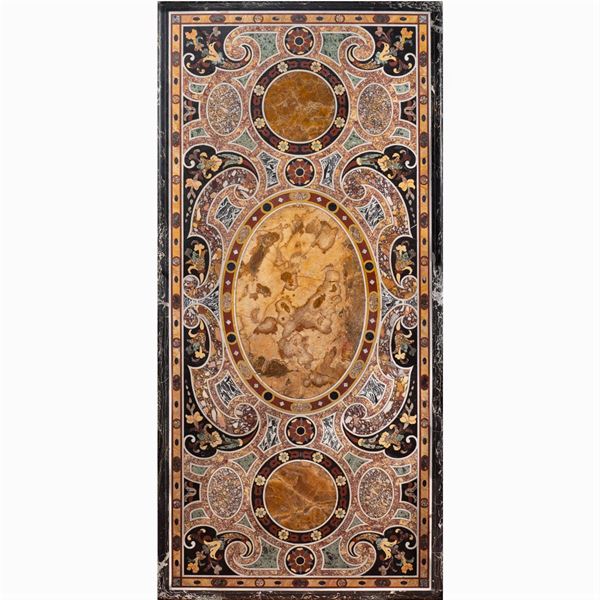 Piano rettangolare in commesso marmoreo  (Italia, XIX Sec.)  - Asta DIPINTI E ARREDI DA VILLA SAMINIATI  - Colasanti Casa d'Aste