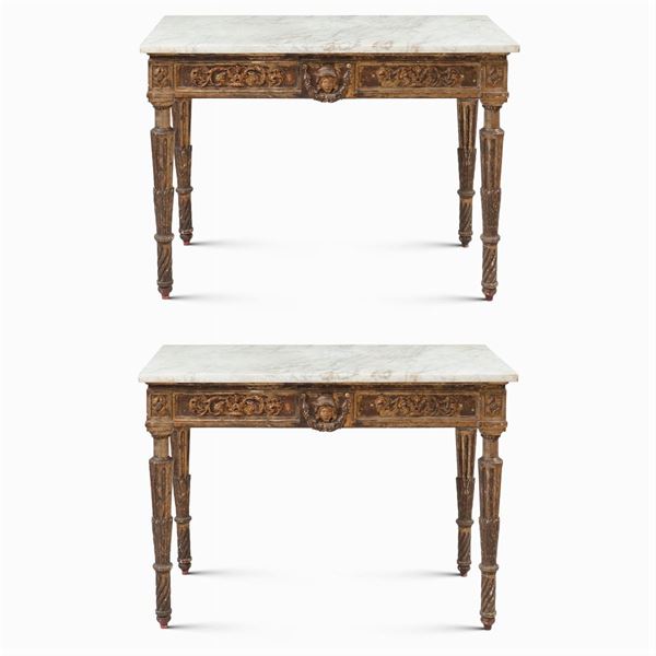 Pair of giltwood consoles
