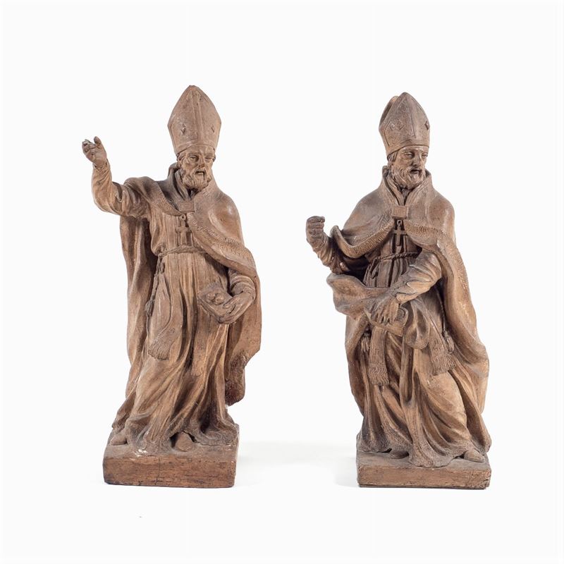 Coppia di Sculture in Terracotta