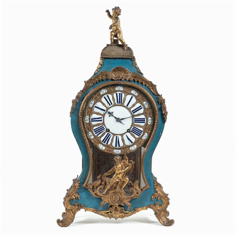 Orologio Cartel in Legno Laccato e Bronzo Dorato
