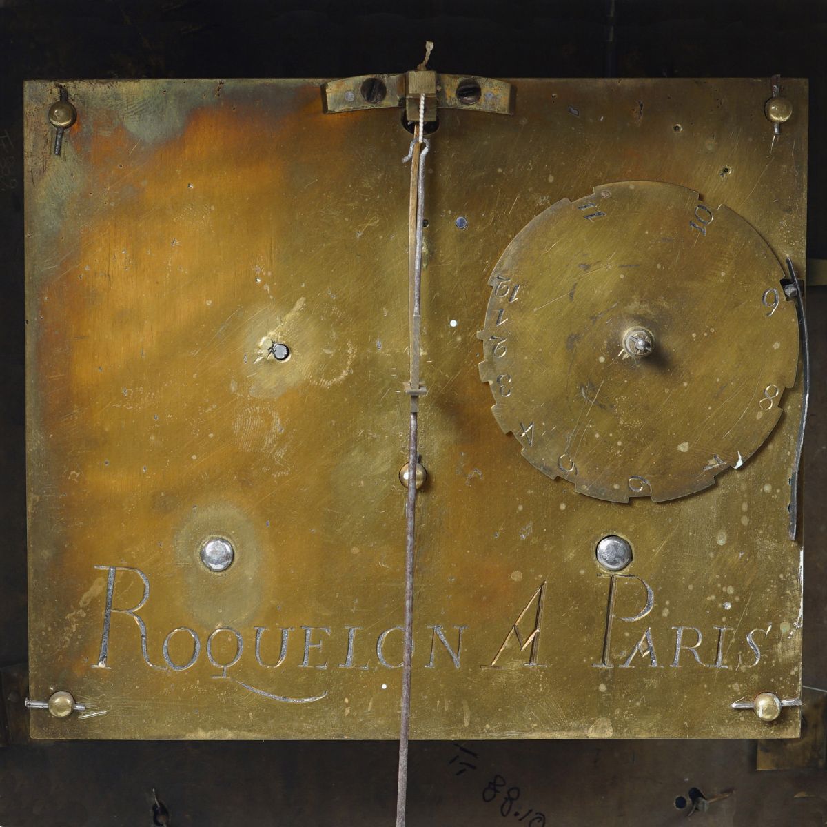Orologio Cartel in Legno Laccato e Bronzo Dorato