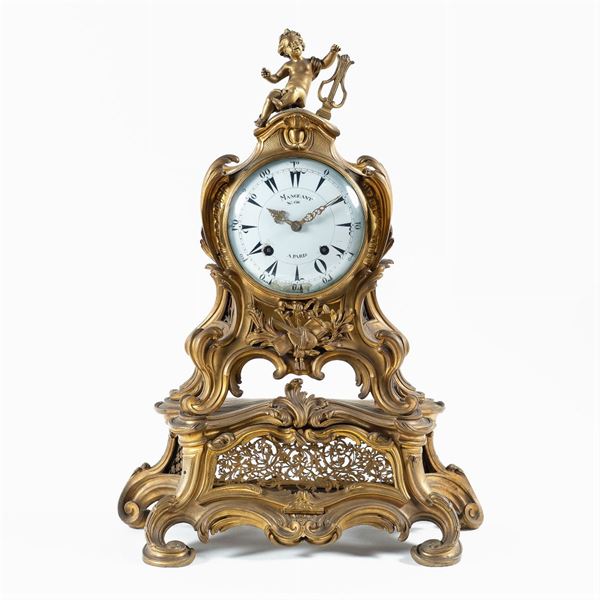 Gilt bronze clock