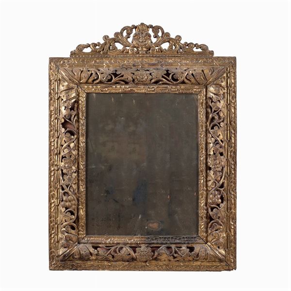 Specchiera in legno intagliato e dorato  (Italia, XVIII-XIX Sec.)  - Asta DIPINTI E ARREDI DA VILLA SAMINIATI  - Colasanti Casa d'Aste