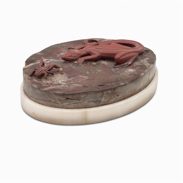 Antique red marble group