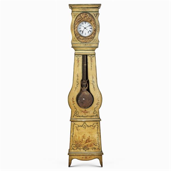 Lacquered wood grandfather clock