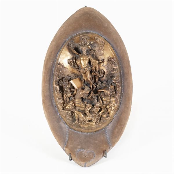Oval gilded bronze tile  (19th-20th century)  - Auction OLD MASTER PAINTINGS AND FURNITURE FROM VILLA SAMINIATI AND PRIVATE COLLECTIONS - Colasanti Casa d'Aste