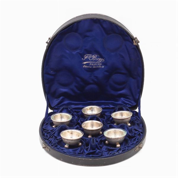 Set di sei saliere in argento