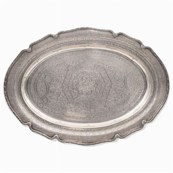 Oval silver tray
