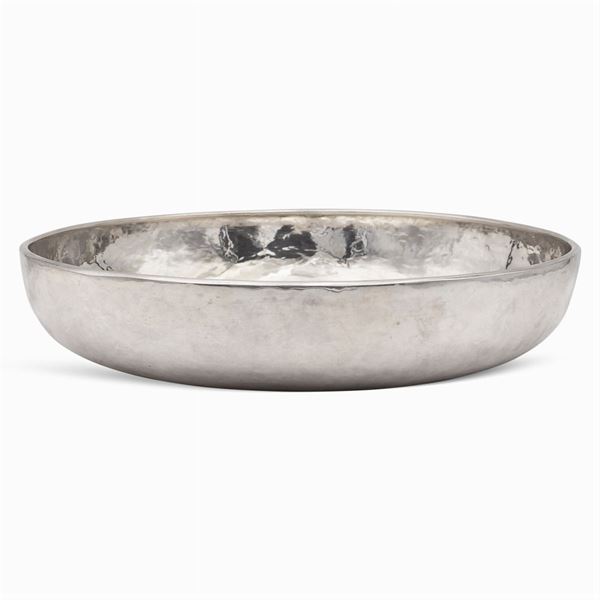 Circular silver bowl