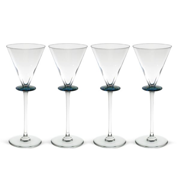 Hermes, crystal cocktail glasses set (4)  (France, 20th century)  - Auction FINE SILVER AND THE ART OF THE TABLE - Colasanti Casa d'Aste