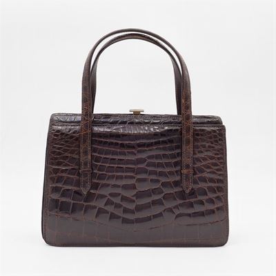 Borsa Vintage in Coccodrillo Marrone