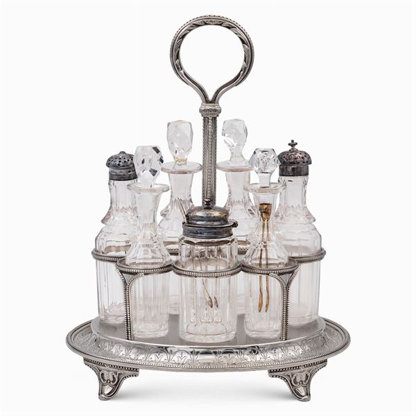 Silver and crystal cruet  (London, 1872)  - Auction FINE SILVER AND THE ART OF THE TABLE - Colasanti Casa d'Aste
