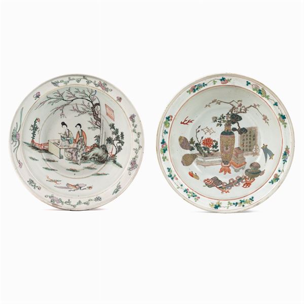 Two porcelain basins