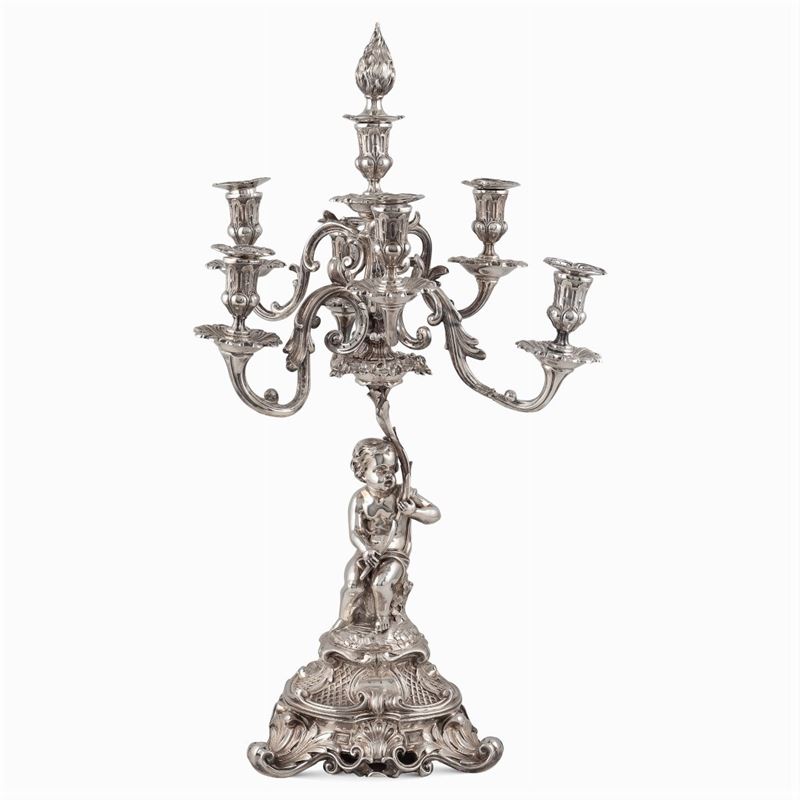 Candelabro a Sette Luci in Argento