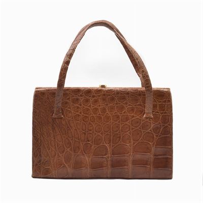 Borsa Vintage in Coccodrillo Beige