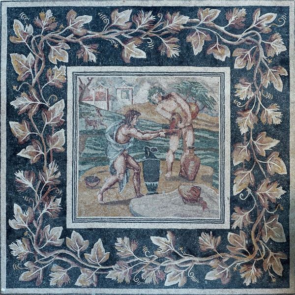 Pannello in  mosaico con tessere in pietra policroma