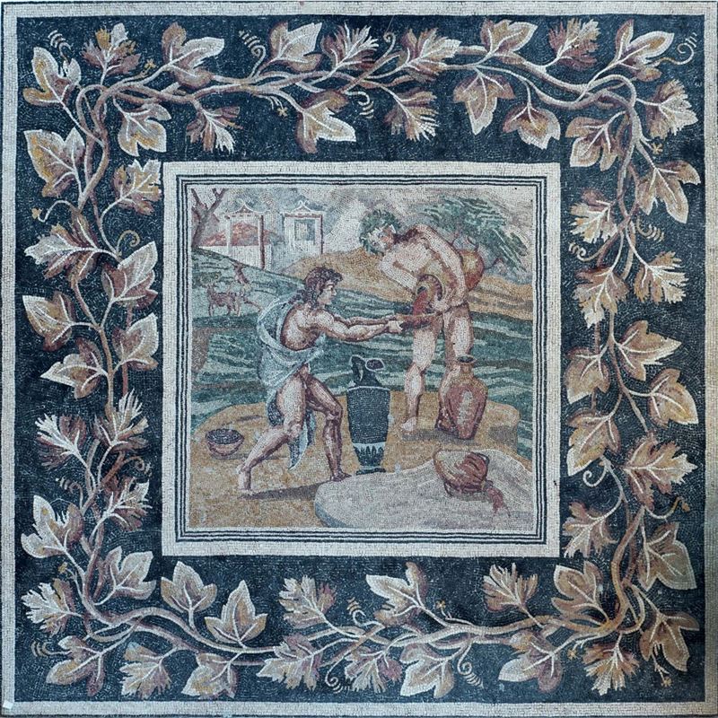 Pannello in Mosaico con Tessere in Pietra Policroma