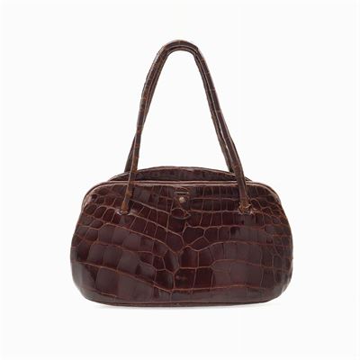 Borsa Vintage in Coccodrillo Marrone