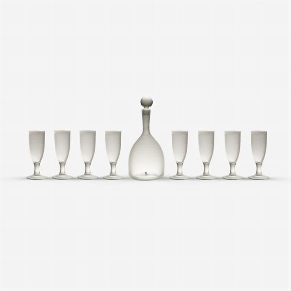 Venini Studio, bottle and glass set (9)