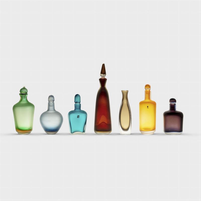 Paolo Venini, Collezione Completa di Bottiglie Serie Incisi (7)